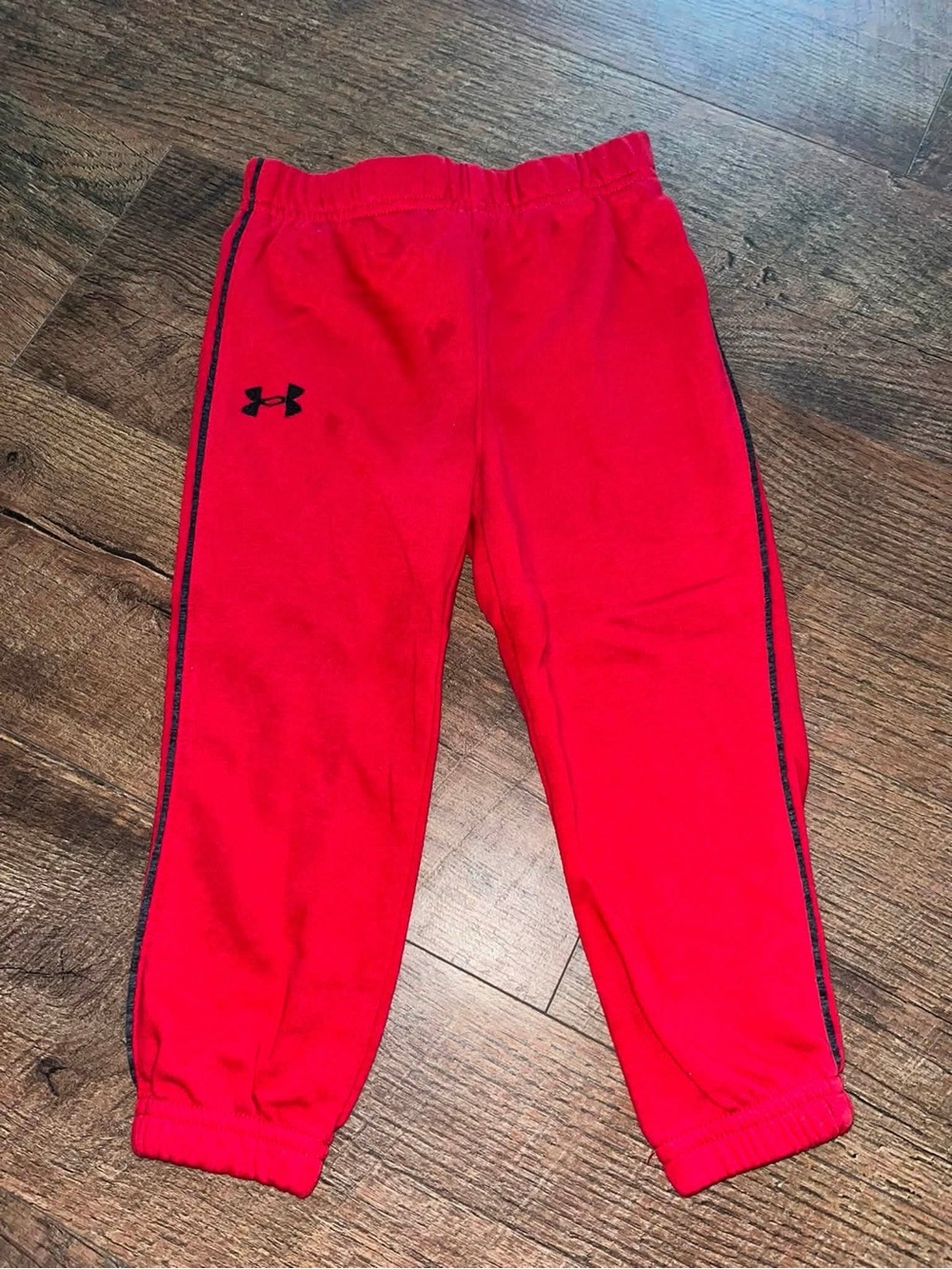 Under Armour Red Kids Joggers with Black Logo